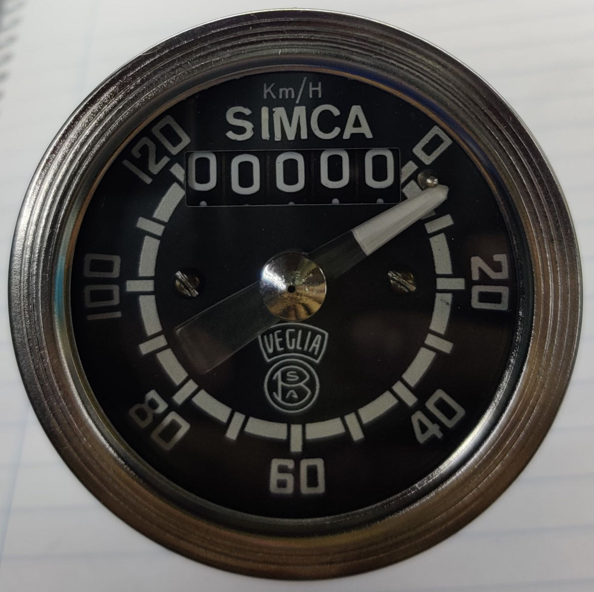 Geschwindigkeitsmesser/Kilometerzähler. Simca 5