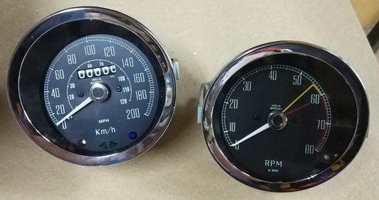Speedometer/odometer. Mini Cooper 1300 200 km/h + Tachometer