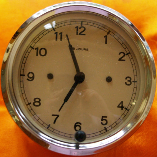 80 mm elfenbeinfarbene Uhr