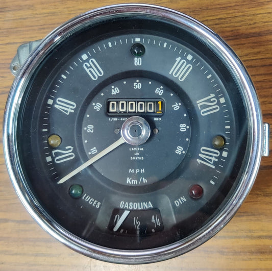 Tachometer/Kilometerzähler. Restaurierter Mini 850 Smiths