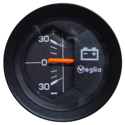 Amperímetro 52 mm. Veglia stereo aro negro  -30 0 30+