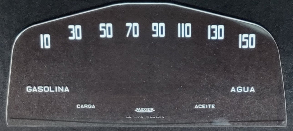 Esfera carátula de velocímetro de metacrilato plástico de Renault Dauphine y Gordini