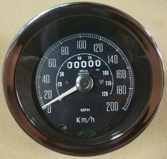 Geschwindigkeitsmesser/Kilometerzähler. Mini Cooper 1300 200 km/h